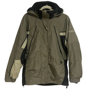 Columbia Women's Fire Ridge 3 in 1 Winter Coat Hood Taupe Black Fleece Sz Small